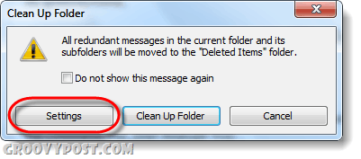 limpar configurações de pastas e subpastas do Outlook 2010