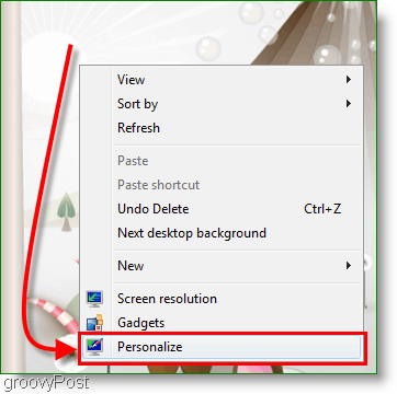 Captura de tela do Windows 7 Personalizar