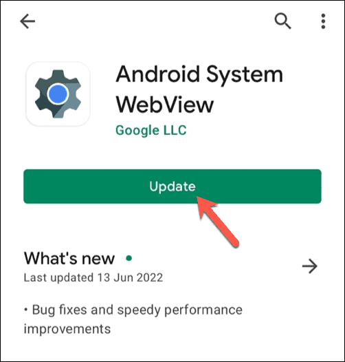 Atualizando o WebView do sistema Android na Google Play Store