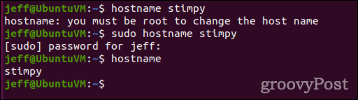 como alterar o nome do host no linux usando o comando hostname