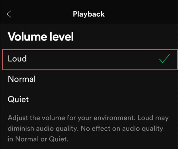 Nível de volume Spotify