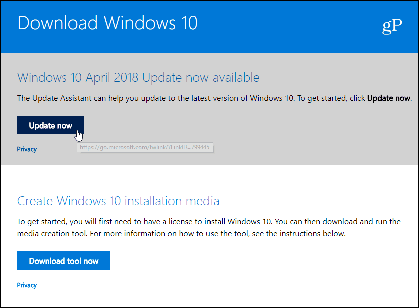 Faça o download da atualização do Windows 10 de abril de 2018