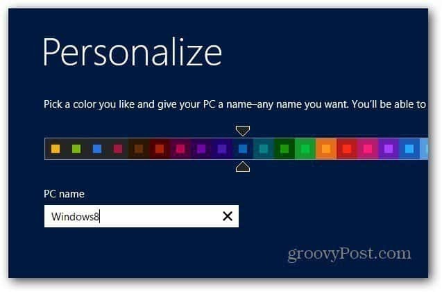Personalize o Windows 8