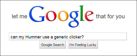 use o google para descobrir se seu carro é compatível com clickers genéricos