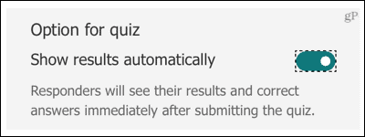 Questionário do Microsoft Forms, mostrar resultados automaticamente