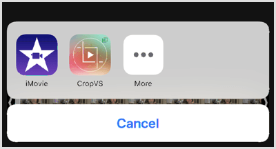 Toque no ícone CropVS para abrir as ferramentas do aplicativo.