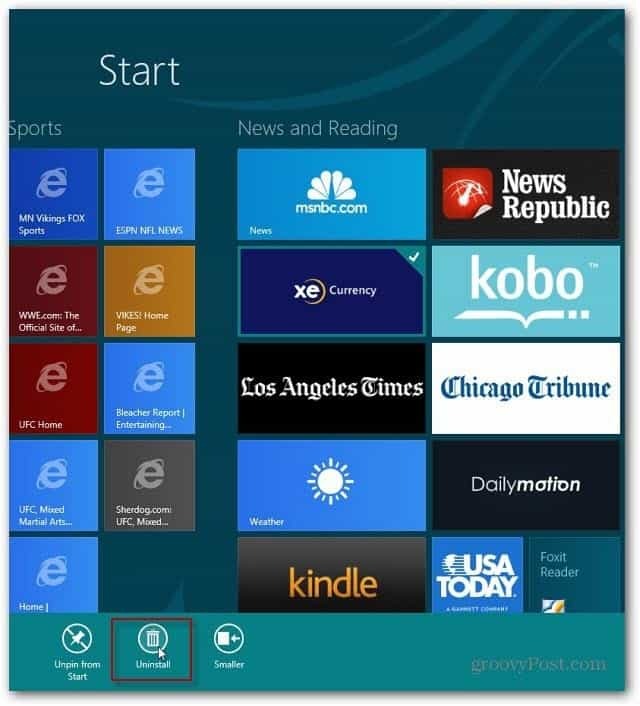 Como desinstalar um Windows 8 Apps