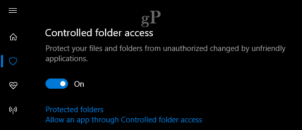 acesso controlado a pastas do Windows 10 ransomware