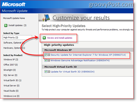 Como instalar atualizações usando o Microsoft Update