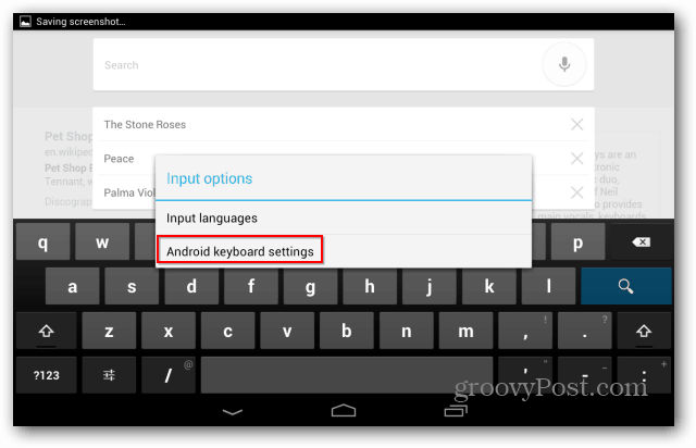 Configurações de teclado Android