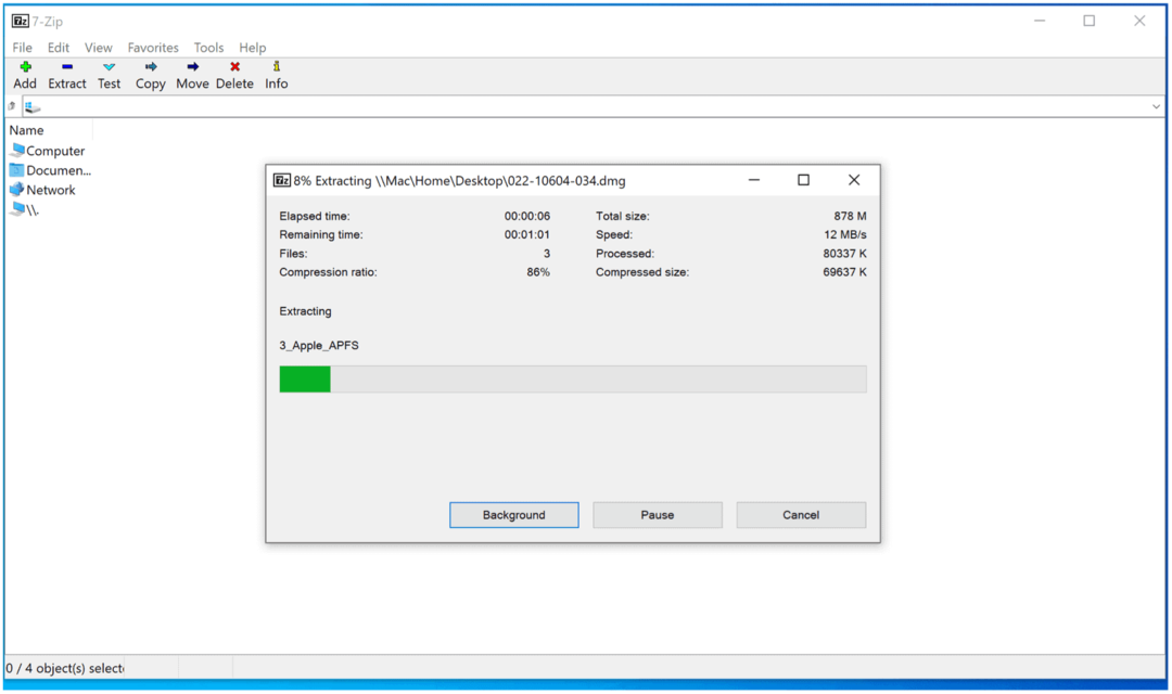 Arquivos DMG no Windows 10 Extrair DMG 