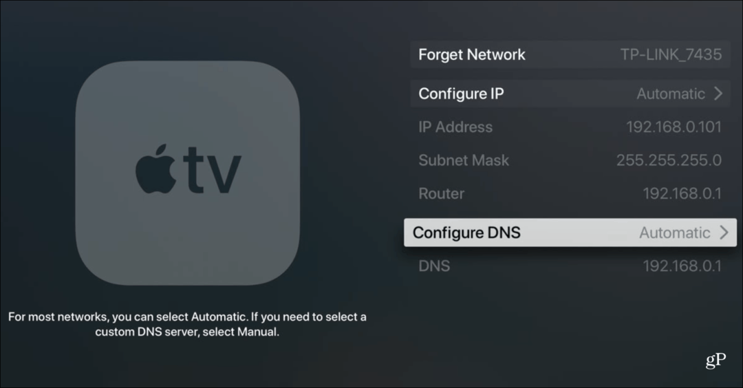Como alterar a configuração de DNS na sua Apple TV