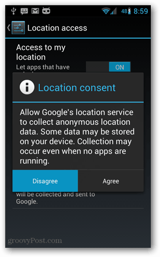 consentimento da localização do android