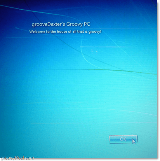 Aviso legal da mensagem de inicialização do Windows 7