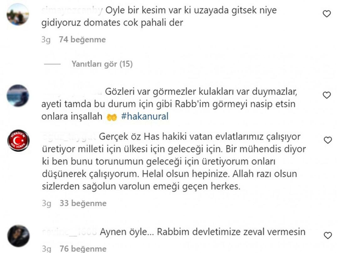 Comentários sobre a postagem de Hakan Ural