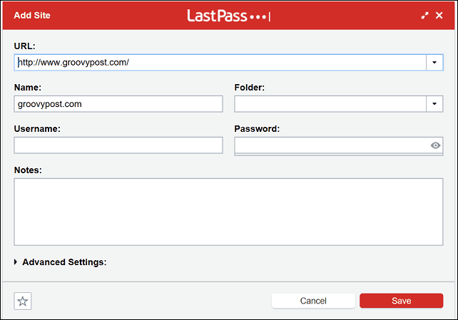 Formulário Lasspass Site