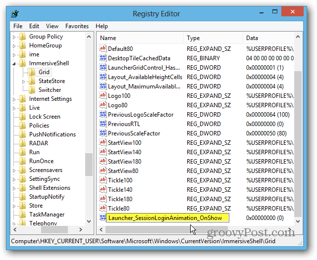 Valor DWORD do Registro do Windows 8