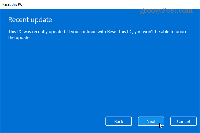 atualização recente do Windows 11
