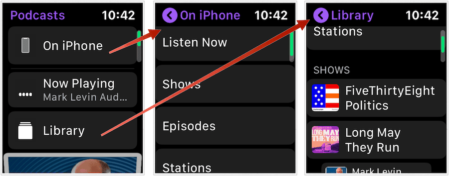 Podcasts do Apple Watch