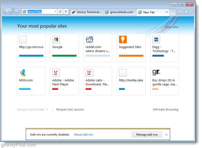 Tour pela captura de tela do Internet Explorer 9 Beta