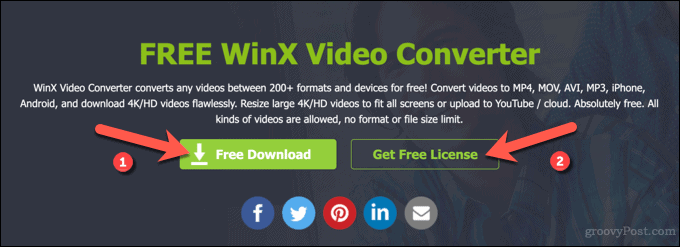 Baixando WinX Video Converter