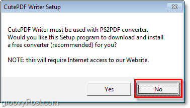 Evite instalar o PS2PDF no Windows 7