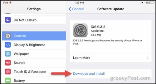 patch de segurança para atualização do Apple iOS 9.3.2