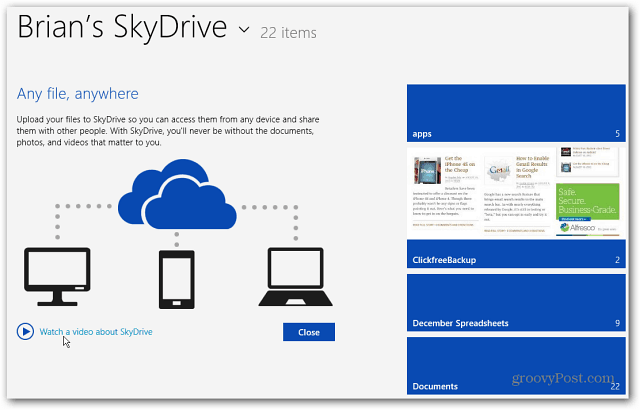 Nova tela inicial do SkyDrive