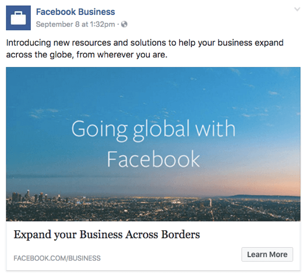 facebook para negócios globais