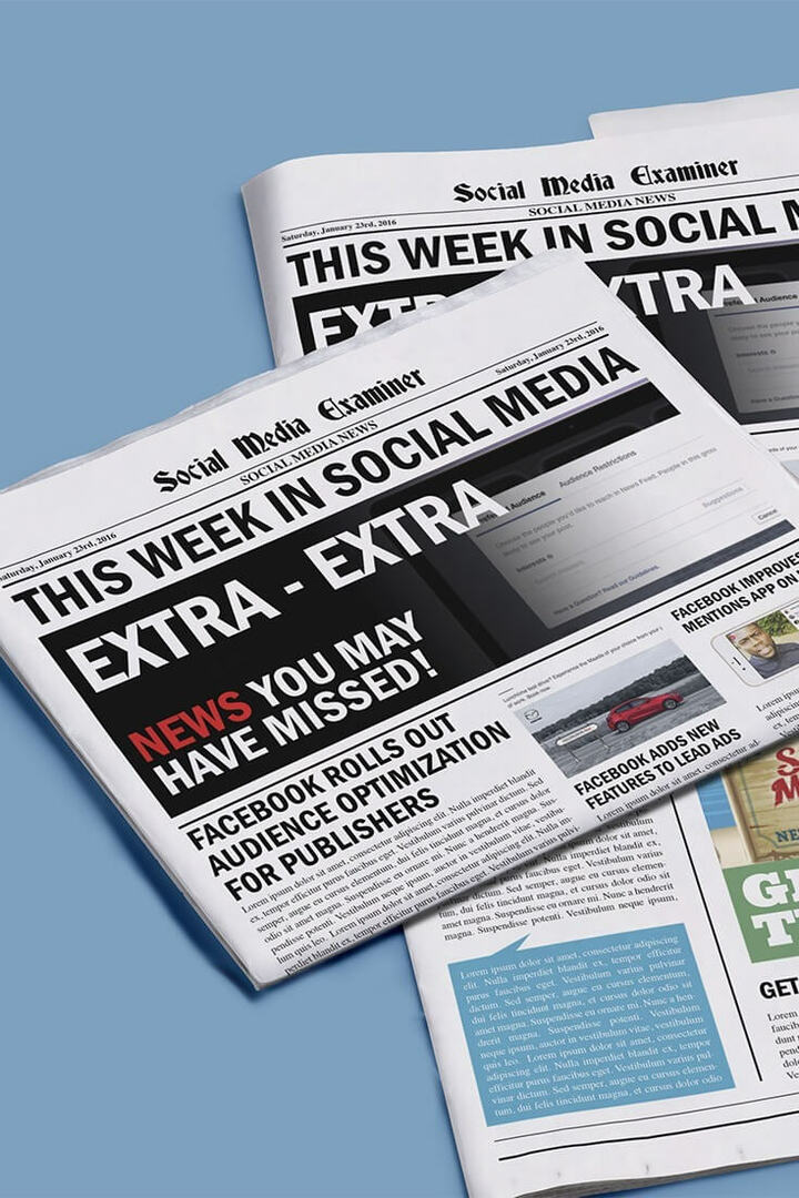 Otimização de público do Facebook para editores: esta semana nas mídias sociais: examinador de mídias sociais