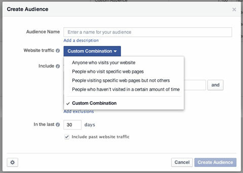 criação granular de público personalizado no Facebook