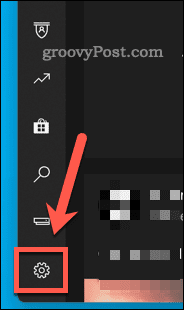 Ícone de configurações do aplicativo complementar do Xbox