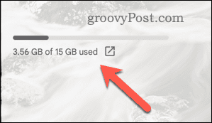 Exemplo de limite de armazenamento para uma conta do Gmail
