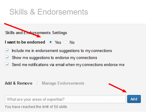 adicionar habilidades no perfil do LinkedIn
