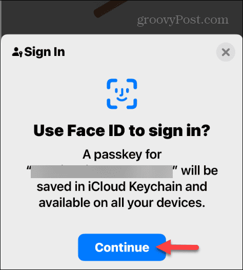 continue usando o login do Face ID com senhas