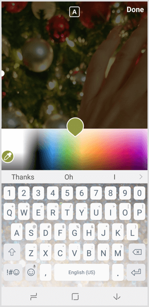 Histórias do Instagram escolhem a cor do texto da paleta