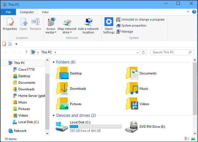 Tornar o Windows 10 File Explorer sempre aberto para este PC