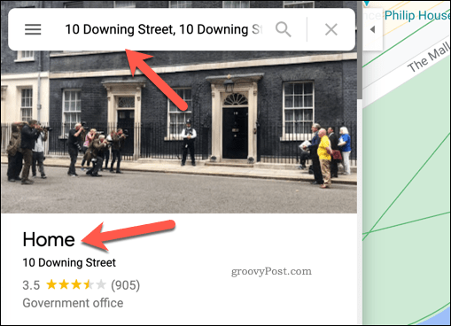 Exemplo de endereço residencial no Google Maps