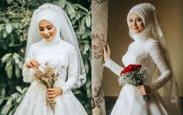 Modelos de vestido de noiva Hijab 2020