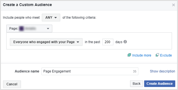 facebook criar página engajamento público personalizado