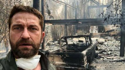 A casa do famoso ator Gerard Butler virou cinzas
