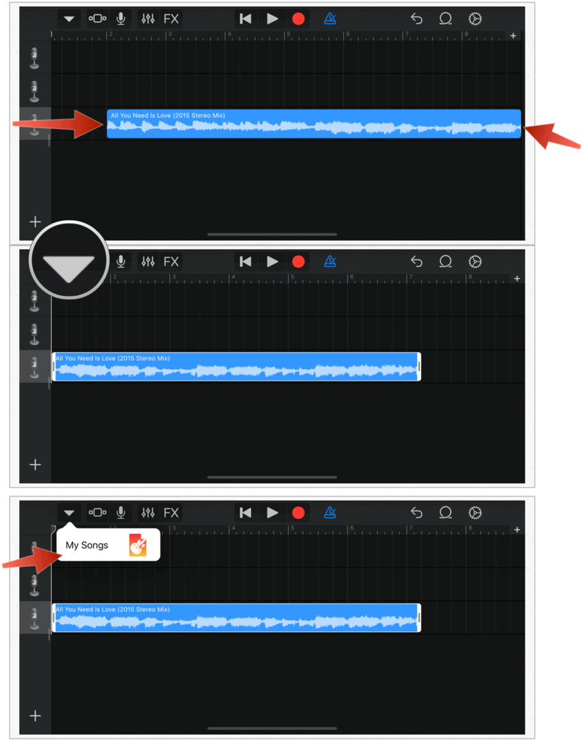 GarageBand minhas músicas