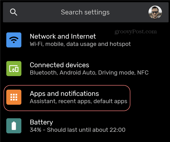 Aplicativos de configurações de versão do aplicativo Android