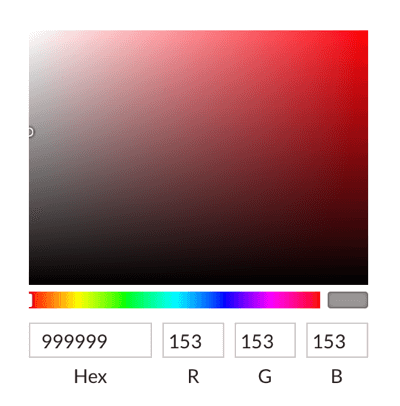 Selecione cores com o seletor de cores ou insira códigos hexadecimais.