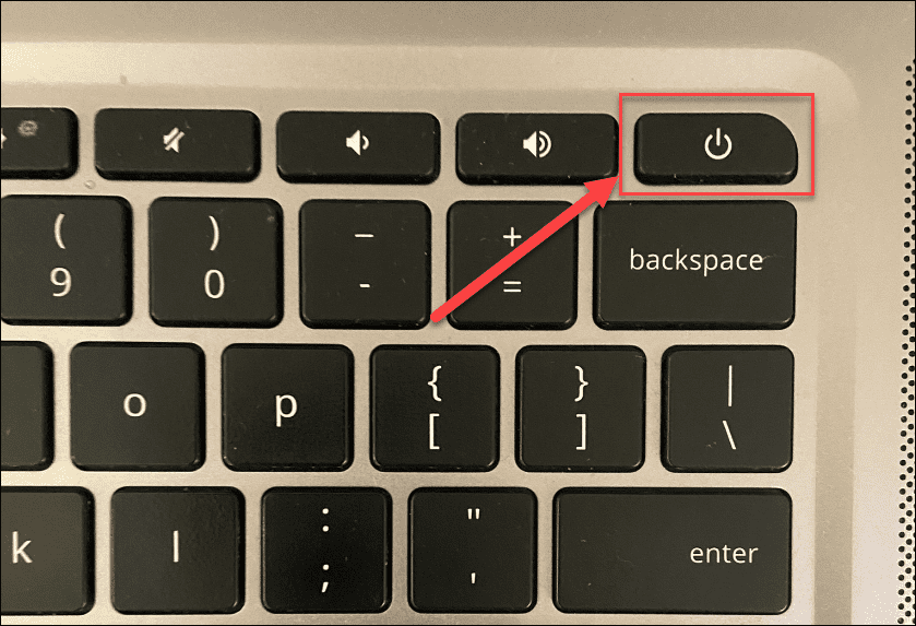 botão liga / desliga corrigir uma tela preta do Chromebook