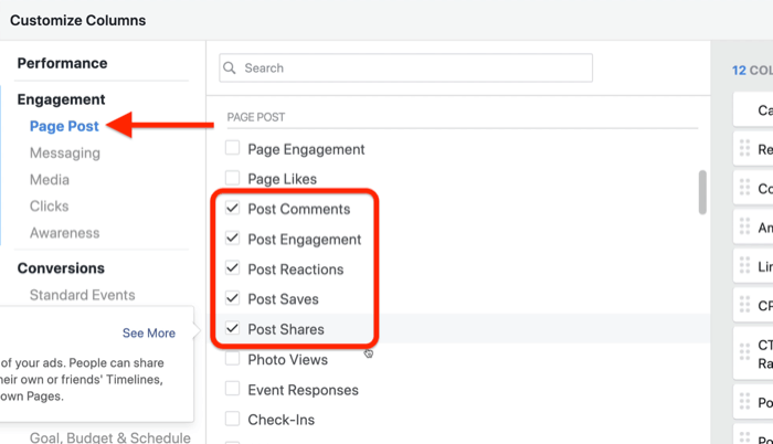 criar relatório personalizado de progresso de lead no Facebook Ads Manager, etapa 3