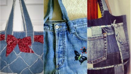 Fazendo bolsas de jeans