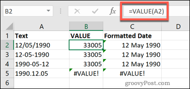 A função VALUE no Excel