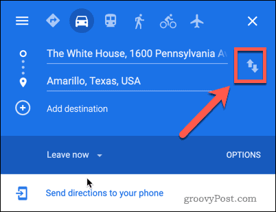 Botão de mudança de localização do Google Maps