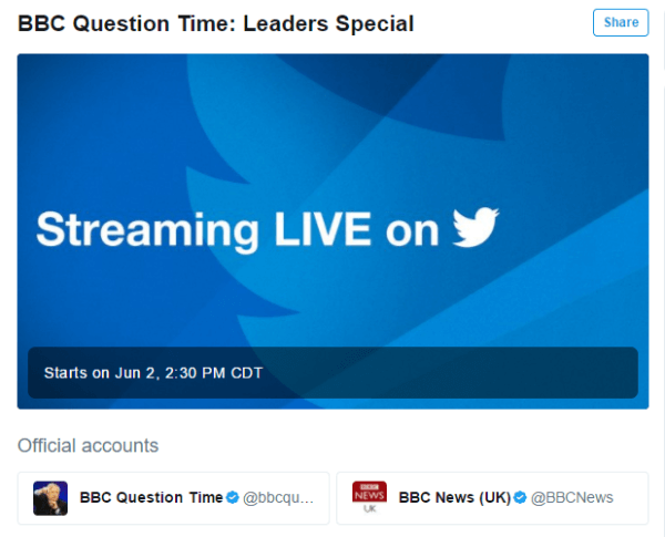 O Twitter e a BBC anunciam a primeira parceria de transmissão ao vivo.